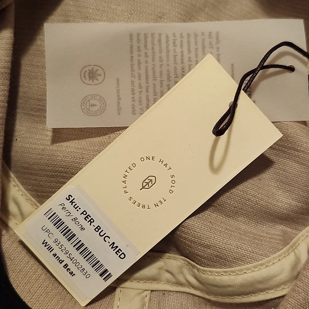 NWT Will & Bear Perry Bone Beige Cordury Bucket Hat Unisex New With Tags S